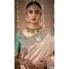 Peach Dola Silk Sequins Work Designer Wear Plus Size Saree - 10535194519
