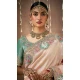 Peach Dola Silk Sequins Work Designer Wear Saree - 10535194519