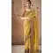 Mustard Dola Silk Sequins Work Designer Wear Saree - 10535194520
