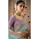 Sky Blue Dola Silk Sequins Work Designer Wear Saree - 10535194524