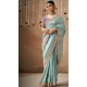 Sky Blue Dola Silk Sequins Work Designer Wear Saree - 10535194524