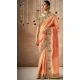 Orange Dola Silk Sequins Work Designer Wear Saree - 10535194525