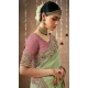 Pista Green Dola Silk Sequins Work Designer Wear Saree - 10535194526