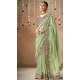 Pista Green Dola Silk Sequins Work Designer Wear Saree - 10535194526