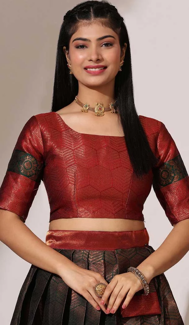 Multi Color Silk Woven Work Traditional Wear Lehenga Choli - 10552194602