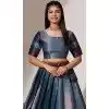 Rama Blue Silk Woven Work Traditional Wear Plus Size Lehenga Choli - 10552194603