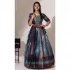 Rama Blue Silk Woven Work Traditional Wear Plus Size Lehenga Choli - 10552194603