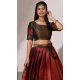 Red Silk Woven Work Traditional Wear Lehenga Choli - 10552194604