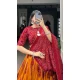 Tussar Silk Bandhani Print Party Wear Lehenga Choli In Mustard - 10517194363
