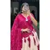 Tussar Silk Bandhani Print Party Wear Plus Size Lehenga Choli In Pink - 10517194364