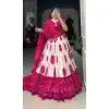 Tussar Silk Bandhani Print Party Wear Plus Size Lehenga Choli In Pink - 10517194364