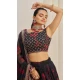 Black Organza Digital Printed Designer Wear Lehenga Choli - 10544194560