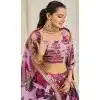 Pink Organza Digital Printed Designer Wear Plus Size Lehenga Choli - 10544194561