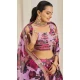 Pink Organza Digital Printed Designer Wear Lehenga Choli - 10544194561