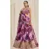 Pink Organza Digital Printed Designer Wear Plus Size Lehenga Choli - 10544194561