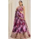 Pink Organza Digital Printed Designer Wear Lehenga Choli - 10544194561