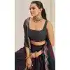 Dark Teal Organza Digital Printed Designer Wear Plus Size Lehenga Choli - 10544194562
