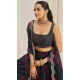 Dark Teal Organza Digital Printed Designer Wear Lehenga Choli - 10544194562