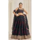 Dark Teal Organza Digital Printed Designer Wear Lehenga Choli - 10544194562