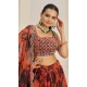 Orange Organza Digital Printed Designer Wear Lehenga Choli - 10544194563