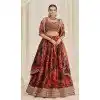 Orange Organza Digital Printed Designer Wear Plus Size Lehenga Choli - 10544194563