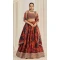 Orange Organza Digital Printed Designer Wear Lehenga Choli - 10544194563