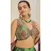 Light Green Organza Digital Printed Designer Wear Plus Size Lehenga Choli - 10544194564