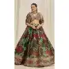 Light Green Organza Digital Printed Designer Wear Plus Size Lehenga Choli - 10544194564