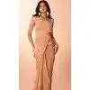 Peach Organza Resham Work Designer Wear Saree - 10545194566