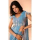 Sky Blue Organza Resham Work Designer Wear Saree - 10545194568