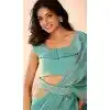 Mint Organza Resham Work Designer Wear Saree - 10545194570
