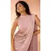 Baby Pink Organza Resham Work Designer Wear Saree - 10545194571