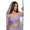 Lavender Net Resham Work Party Wear Plus Size Lehenga Choli - 10546194573