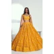 Yellow Net Resham Work Party Wear Lehenga Choli - 10546194575