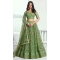 Pista Green Net Resham Work Party Wear Lehenga Choli - 10546194576