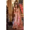 Peach Softweave Digital Printed Party Wear Plus Size Saree - 10566194647