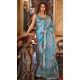Sky Blue Softweave Digital Printed Party Wear Saree - 10566194650