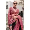 Black Soft Silk Printed Party Wear Plus Size Saree - 10572194676