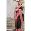 Black Soft Silk Printed Party Wear Plus Size Saree - 10572194676