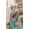 Wine Soft Silk Printed Party Wear Plus Size Saree - 10572194678