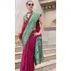 Wine Soft Silk Printed Party Wear Plus Size Saree - 10572194678