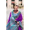Purple Soft Silk Printed Party Wear Plus Size Saree - 10572194679