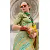 Yellow Soft Silk Printed Party Wear Plus Size Saree - 10572194681