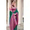 Rama Green Soft Silk Printed Party Wear Plus Size Saree - 10572194682
