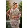 Tissue Silk Printed Party Wear Plus Size Saree In Grey - 10573194684