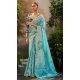Tissue Silk Printed Party Wear Saree In Sky Blue - 10573194685