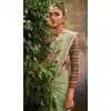 Tissue Silk Printed Party Wear Plus Size Saree In Pista Green - 10573194686