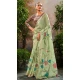 Tissue Silk Printed Party Wear Saree In Pista Green - 10573194686