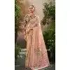 Tissue Silk Printed Party Wear Plus Size Saree In Peach - 10573194687