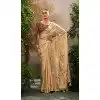 Tissue Silk Printed Party Wear Plus Size Saree In Beige - 10573194688